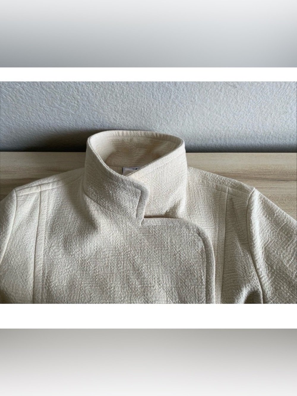 Akris Punto Asymmetric Cotton Textured Moto Jacket Convertible Funnel Neck US 6 - Picture 11 of 16